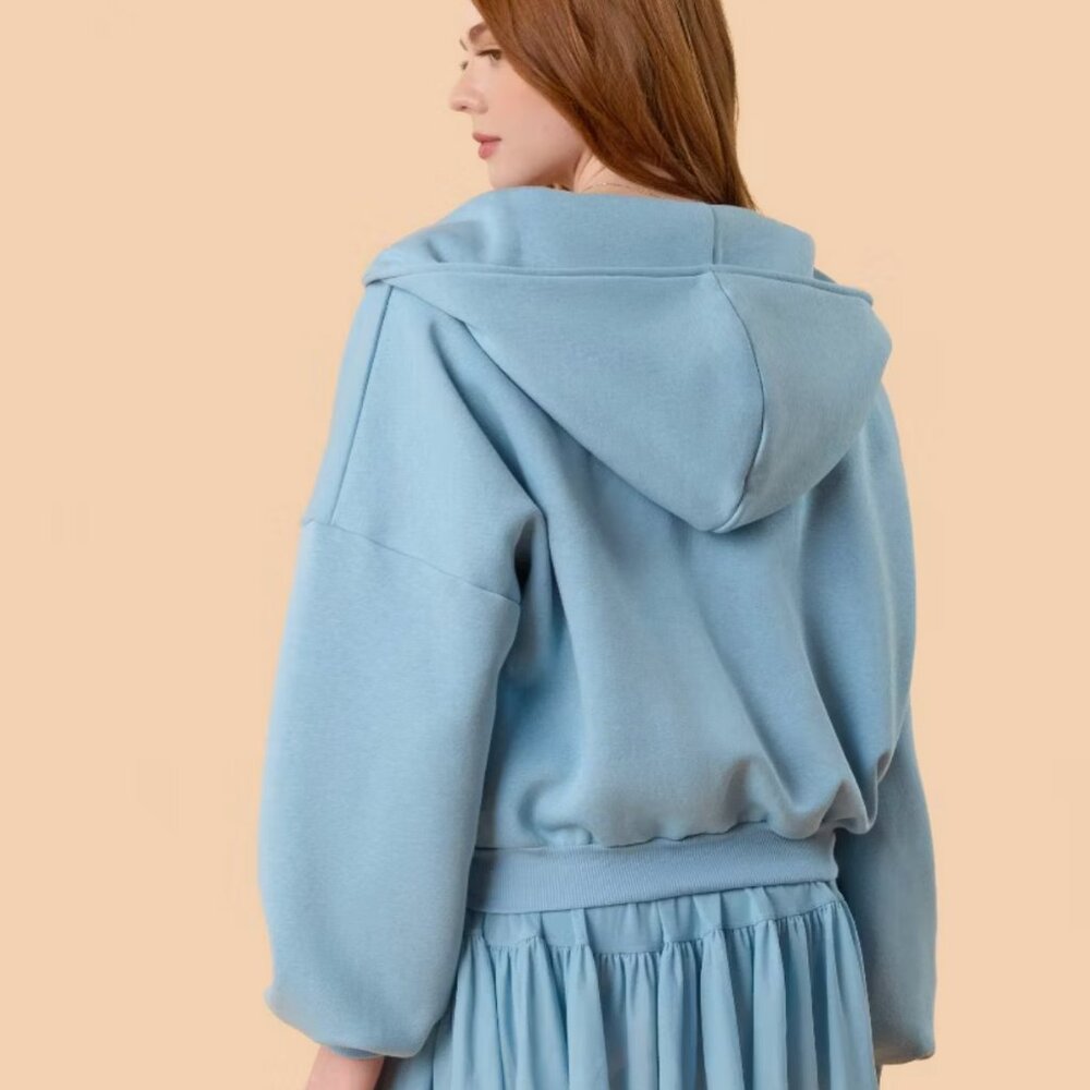 NWT Blogilates Marshmallow Full Zip Hoodie - Blue - Picture 2 of 6